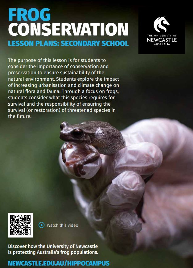 The cover of a frog conservation lesson plan