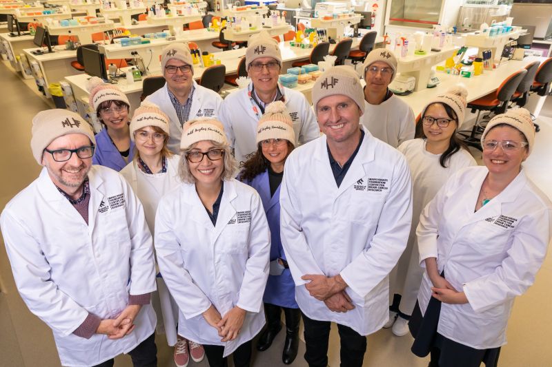 University of Newcastle researchers from the Mark Hughes Foundation for Brain Cancer Research with Kirralee Hughes and Mark Hughes