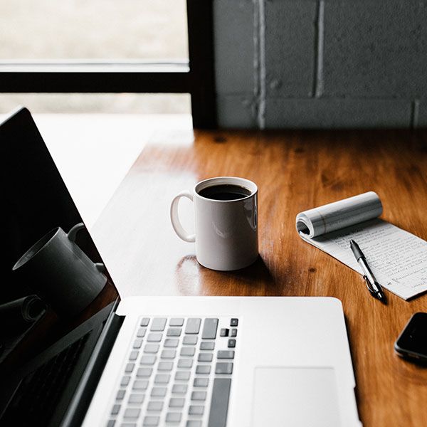 Laptop on desk