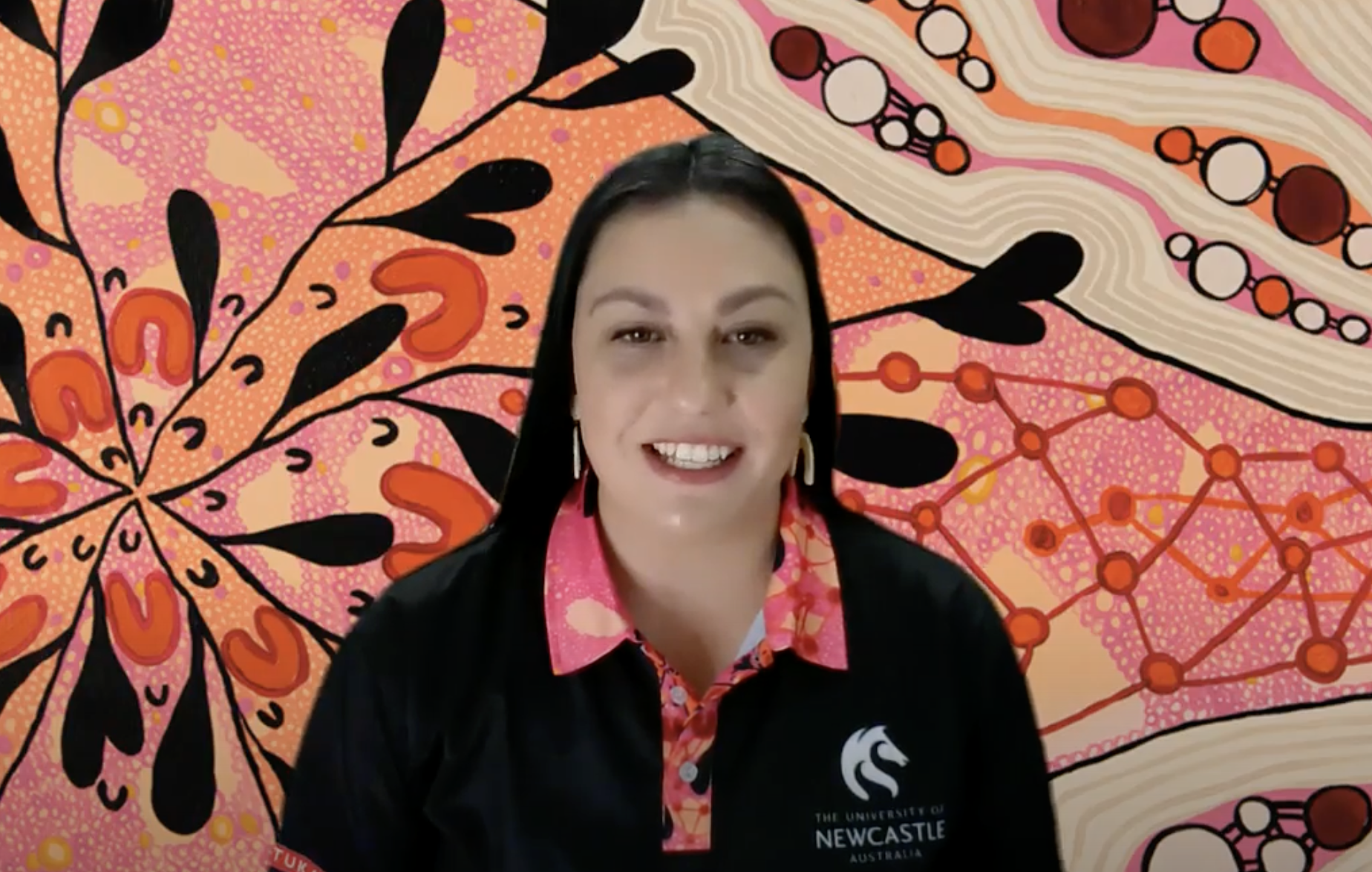 Erin Sutherland accepts via Zoom the reconciliation award for individual staff member. Erin Sutherland accepts via Zoom the reconciliation award for individual staff member.