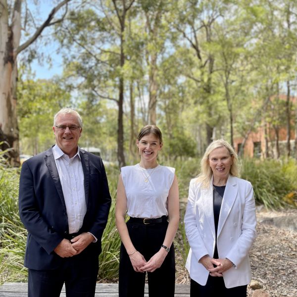 (L-R) UON Vice -Chancellor Mark Hoffman, UON scholarship recipient Grace Walker, Greater Charitable Foundation CEO Anne Long. Life-changing university scholarships opening doors for students in need