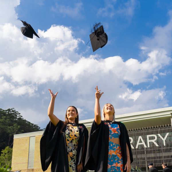 Graduates throw their caps in the air. Sky’s the limit for graduates on the Central Coast