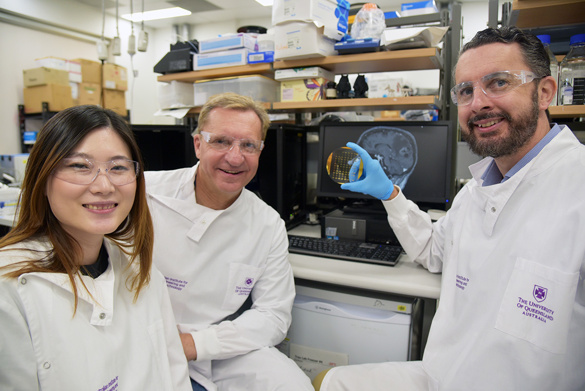 UQ's Dr Zhen Zhang, Professor Matt Trau, and Dr Richard Lobb