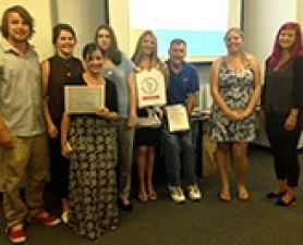 Social work students at a presentation. SOCIAL WORK COMMUNITY PARTNERSHIP PROGRAMS