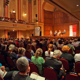 A packed crowd enjoys an event from the 2016 Newcastle Writers Festival. UON researchers represent at Newcastle Writers Festival