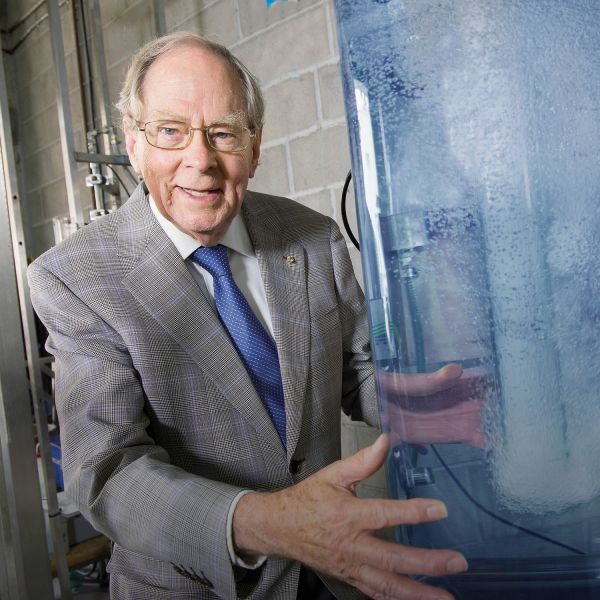 Professor Jameson with the Jameson cell.  OPINION: Newcastle know-how to our region and the world