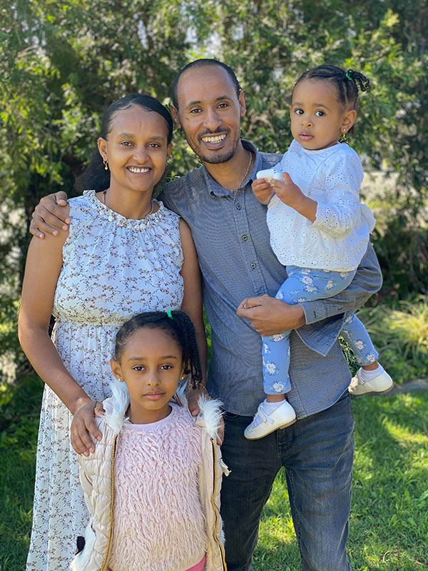 Teketo and his family in Newcastle.