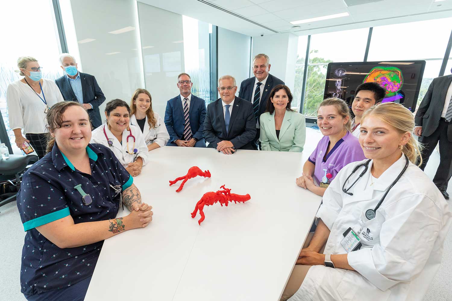 Students with Prime Minister Scott Morrison