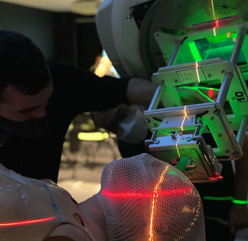 Students studying radiation therapy