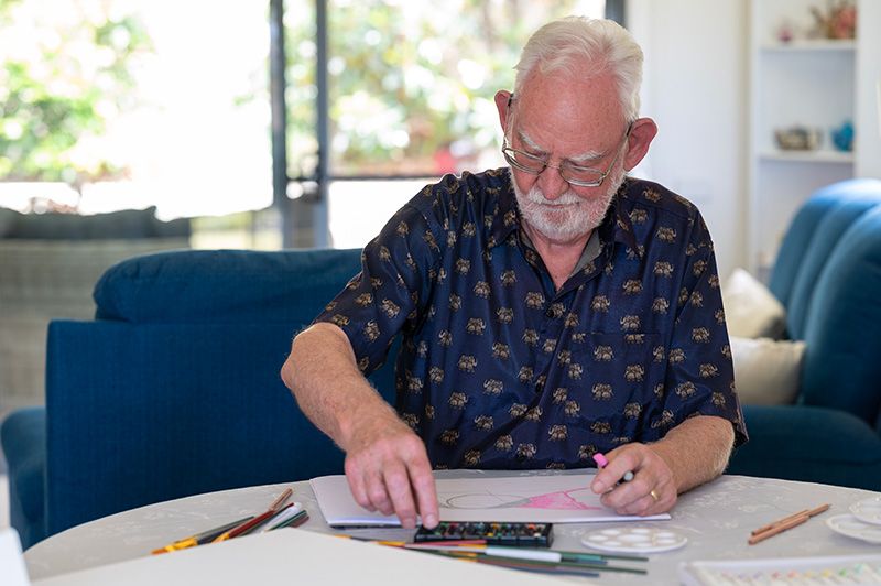 Although a lover of music rather than art, Doug participated in an art-making research project exploring the effects of creative activities on cognitive health.
