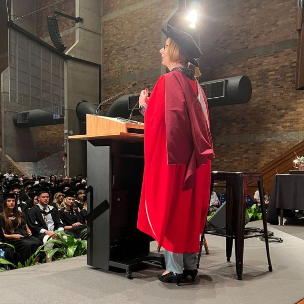 Julia Gillard receiving her Hon Doctorate. Former Prime Minister Julia Gillard honoured at graduation 