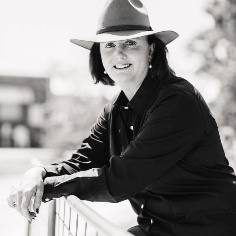 Cynthia McDonald pictured in a portrait shot wearing an akubra