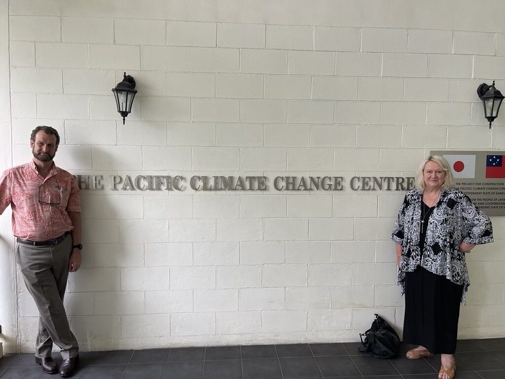 Deputy Vice-Chancellors Professor Anderson and Professor Upton at the Pacific Climate Change Centre