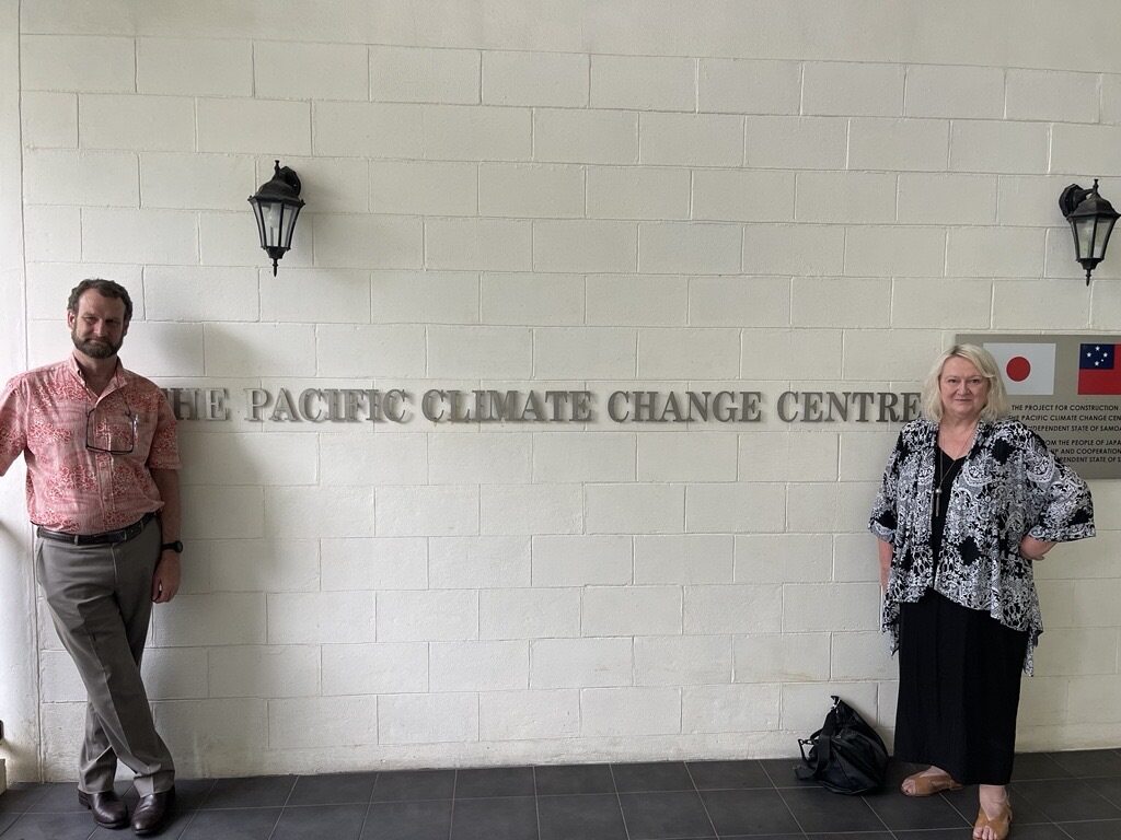 Pacific visit 2 Deputy Vice-Chancellors Professor Anderson and Professor Upton at the Pacific Climate Change Centre