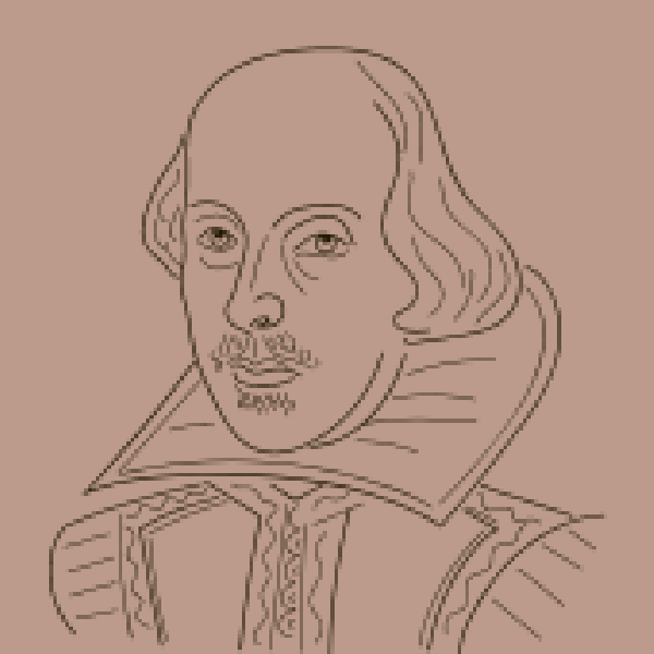 Sketch drawing of Shakespeare