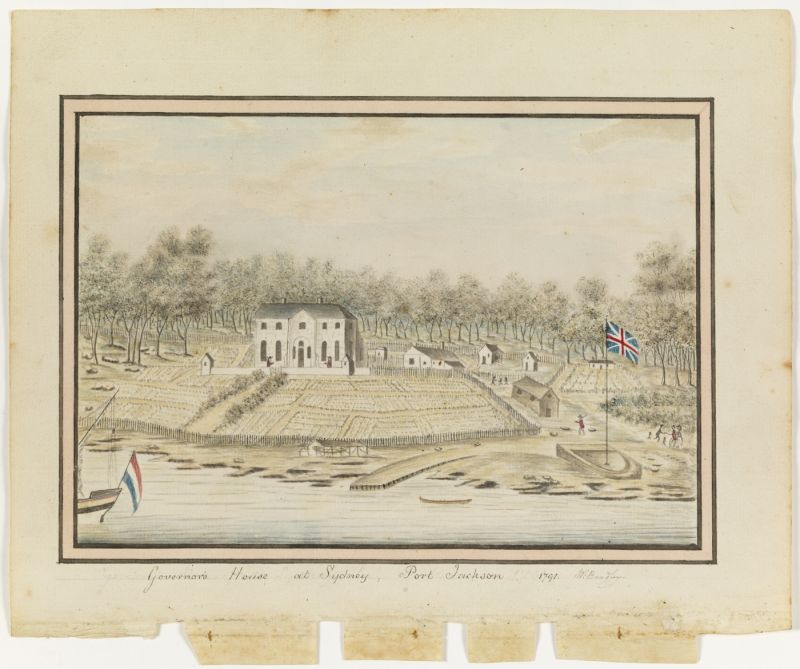 Drawing of Governor's House at Sydney, Port Jackson 1791