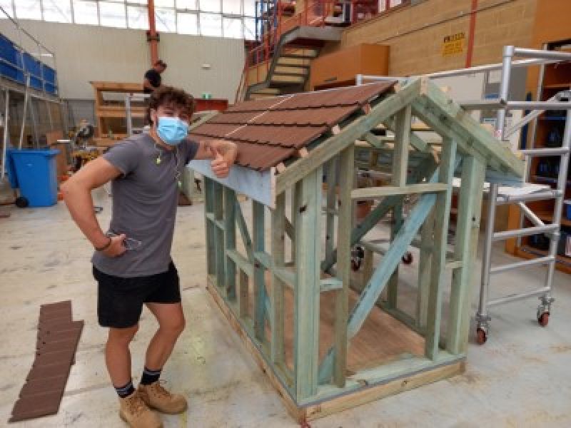 A student with their summer elective project
