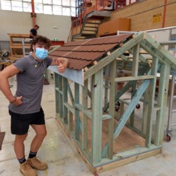 A student with their summer elective project