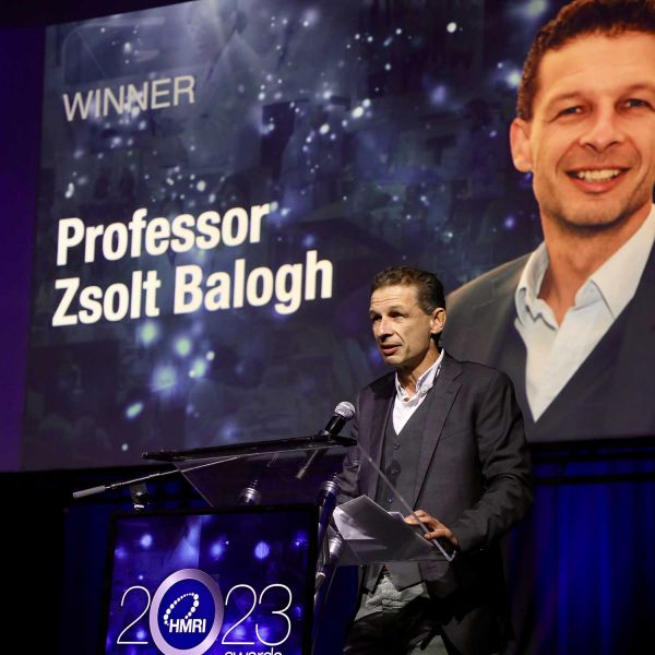 Professor Zsolt Balogh, 2023 HMRI Researcher of the Year. 2023 HMRI Researcher of the Year award winners celebrated