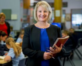 Jenny Gore in a classroom. UON ranked in the world's top 150 for Education