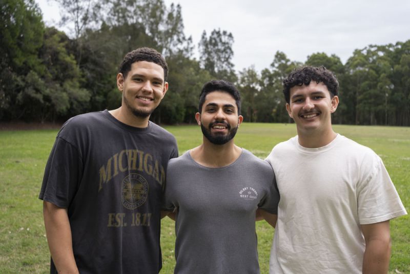 2022 Scholar, Jarrod McEwen-Young, and 2023 Scholars, Arman Zolfaghari and Lauchlyn Spicer