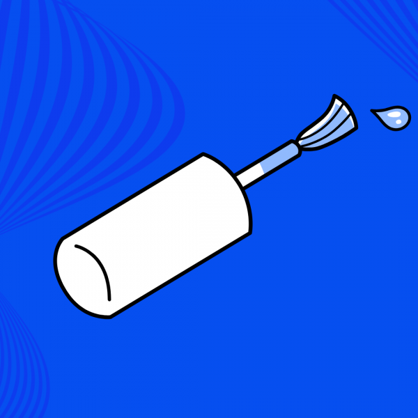 Polished Man event widget Illustration of a nail polish brush with a drop of blue polish, symbolising the Polished Man campaign and the call to paint one nail to raise awareness about violence against women and children.