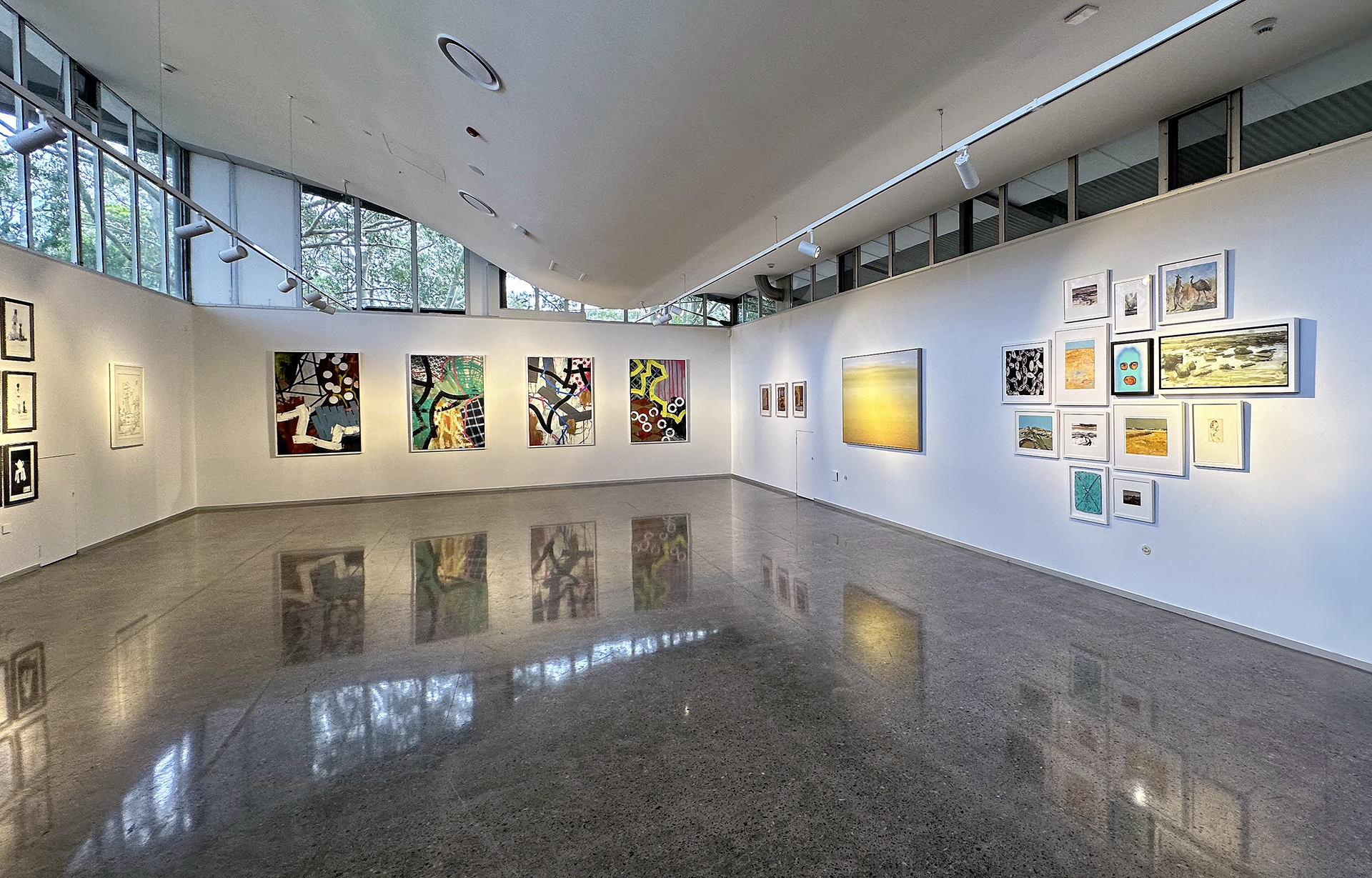 Installation view of artworks in gallery
