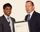 Mr Kumaran Nathan with Prime Minister Tony Abbott