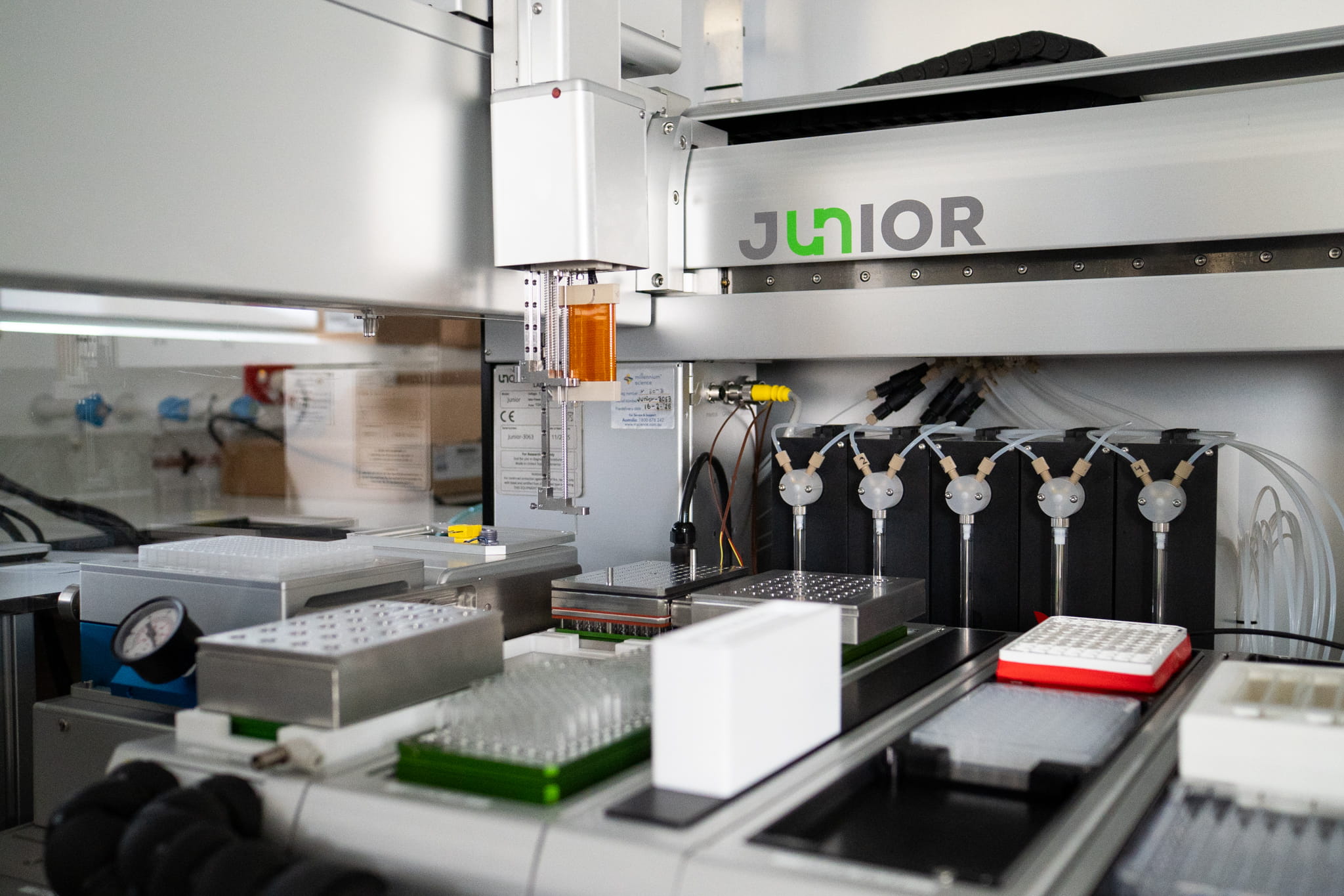 closeup shot of the robotic equipment