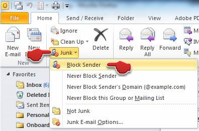 block sender