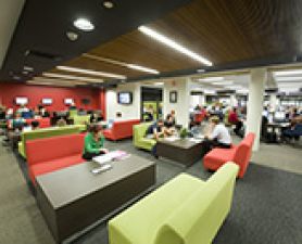 Students working in university library. Register to enhance enabling research