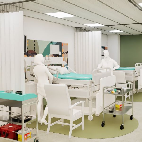 concept image_Health Education Research Building Nursing Simulation Lab_image credit - EJE. University of Newcastle approved for innovative Health Education and Research Building transformation at Callaghan Campus 