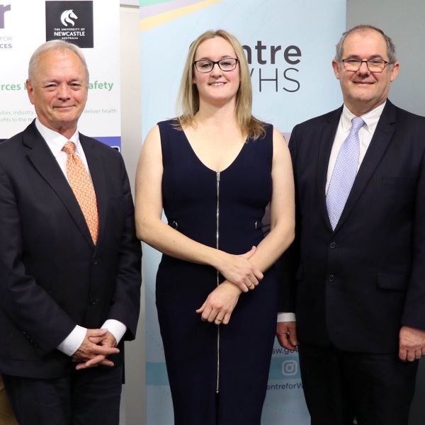 Professor John Aitken, Skye Buatava, Professor Alan Broadfoot. New agreement offers safety research opportunities for students 