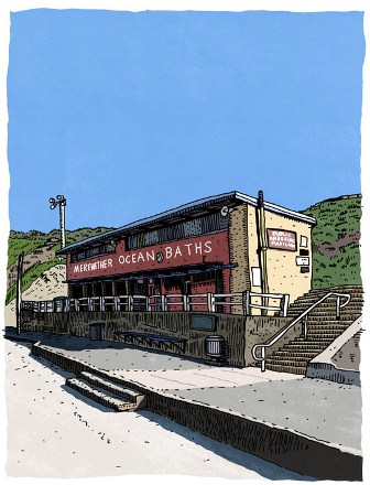 Merewether Ocean Baths by local artist Trevor Dickinson