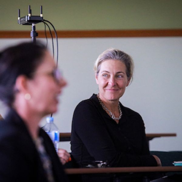 Invited female guest in audience