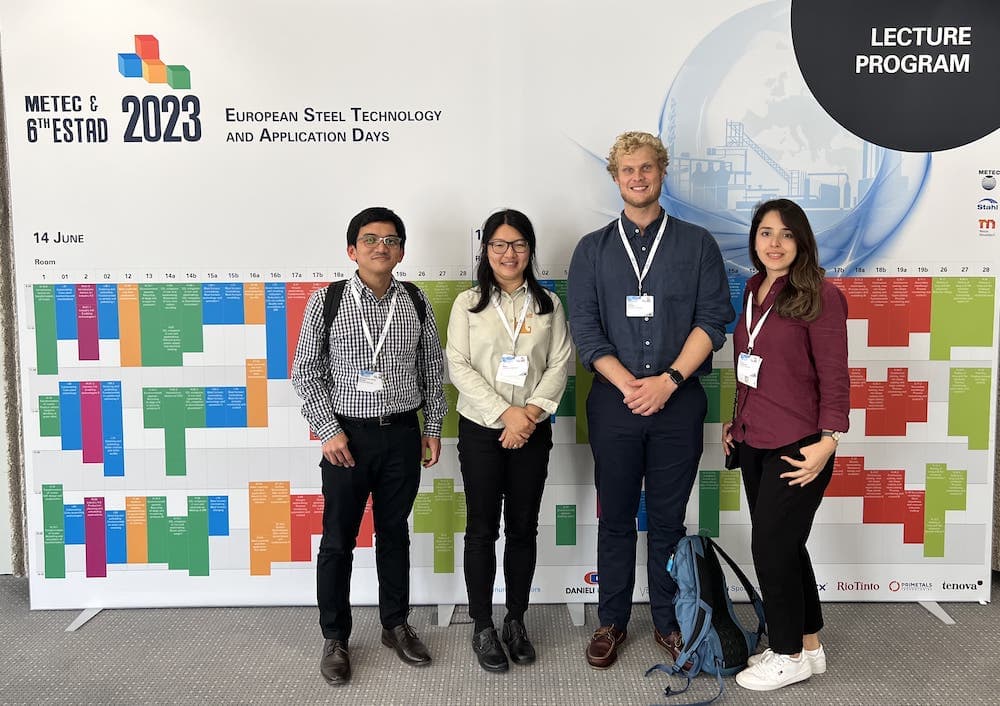 L to R; Irfan Barustan, Ai Wang, Edward Bissaker, Behnaz Rahmatmand from the Centre for Ironmaking Materials Research at the University of Newcastle.