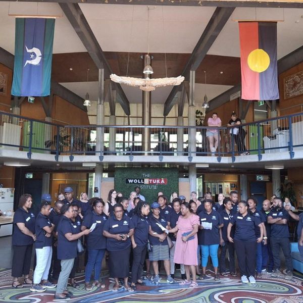 Group of students singing. Graduate Certificate in Nutrition welcomes Papua New Guinean health professionals