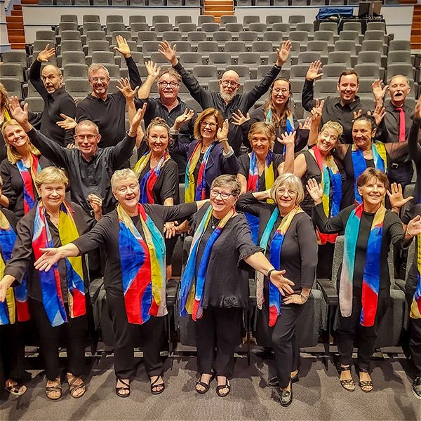 Choir members posing for photo