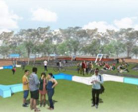 Artist's impression of student social space. New student social space