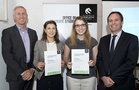 Professor Kevin Hall, Stephanie Holm, Lucy Bryant and A/Professor Andrew Abbo Award recipients