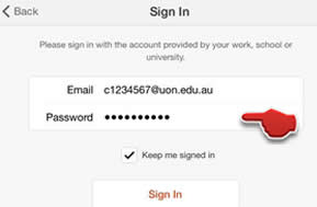sign in password