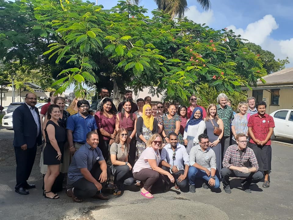 STAMP participants at Fiji National University with the FNU Vice Chancellor and FNU mobility students