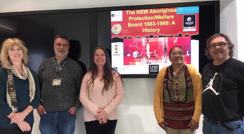 Chief Investigators: Aboriginal Protection/Welfare Board L-R Prof Haskins, Dr Kelly, Prof Troy, Dr Barker, Prof Maynard