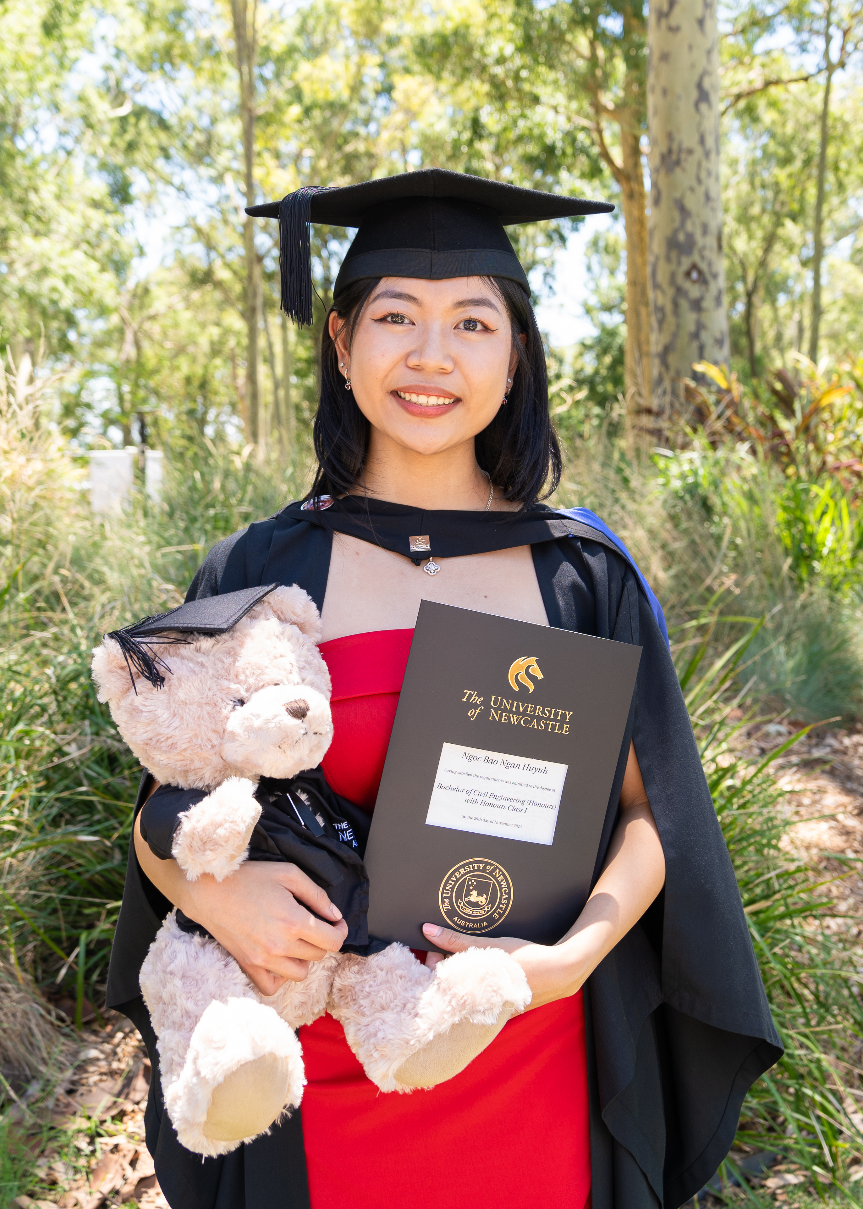 Maddie Huynh graduated from a Bachelor of Civil Engineering on Friday 13 2024