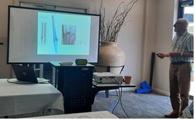 Prof David Powis, Medicine, discussing the renovation of the Sydney Opera House pipe organ