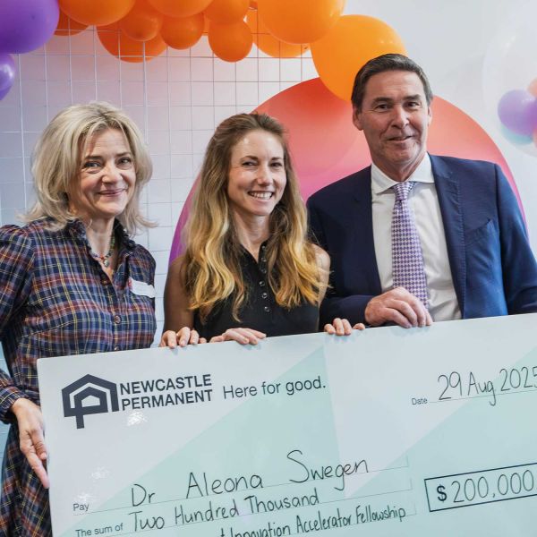 Frances Kay, Dr Aleona Swegen, Paul Juergens . Dr Aleona Swegen named inaugural winner of $200.