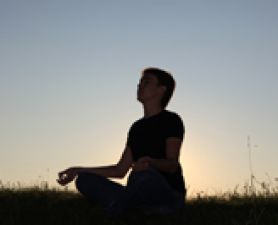 Man in lotus pose. Healthy UON introductory series