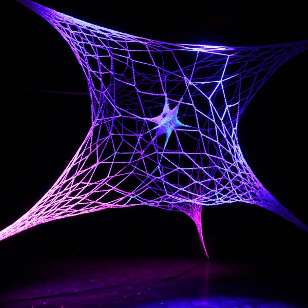 Hyperweb installation. Crocheting maths and music into fibre art
