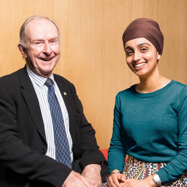 Prize winner and alumnus Sahibajot Kaur met with generous supporter and fellow alumnus Kevin Hoffman at fjmt where she now works. They discussed urban design and Sahibajot's ambitions for the future.