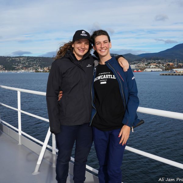 Students Ruby (L) and Alicia (R) while on the voyage 